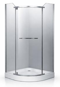 Cabina dus semi-rotunda 90x90, balama, prinderi si manere inox, sticla securizata 6mm. Cadita este inclusa in pret!
