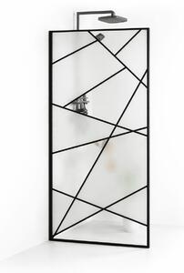 Paravan dus walk-in sticla securizata 8 mm Laser Black 90x190