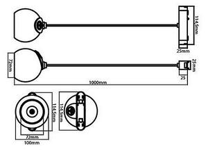 Proiector magnetic tip pendul, LED 10W, alb neutru, unghi fascicul 90 grade