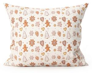 Fata de perna din bumbac GINGERBREAD JOY 45x45 cm, bej
