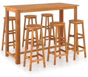 Set mobilier de bar, 7 piese, lemn masiv de acacia