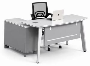 Set Velaris & FlexiPro - Birou cu dulap lateral si Scaun de birou ergonomic cu spatar mesh