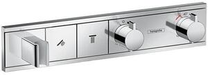 Baterie dus, Hansgrohe, RainSelect, incastrat, termostatat cu 2 functii, cu suport pentru para de dus, crom