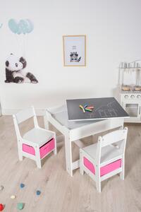 Masa pentru copii Ourbaby cu scaune cu cutii roz