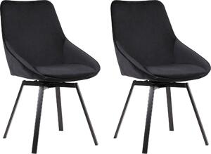 Set 2 scaune Merisa negru 51/58/88 cm