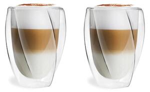 Set 2 pahare cu perete dublu Vialli Design Latte, 300 ml