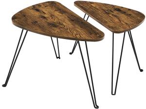 Masute de cafea design TAYLOR set 2 buc, rustic maro