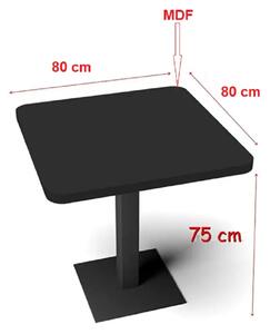 Masa din MDF, patrat texturata, Homs, negru marmorat, 80 x 80 x 75 cm, A0111