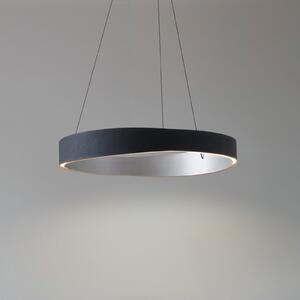 Lucande Lampă suspendată LED Daelor, negru/aluminiu, CCT, dimabil, reglabil, Negru, Camera de zi / sufragerie, Metal, Design