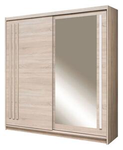 Dressing EFFECT, stejar sonoma, PAL melaminat, cu 2 usi, 200x59x216 cm