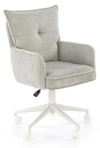 Scaun birou DUMBO, gri deschis/alb, stofa raiata, 52x58x84/94 cm