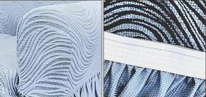 Set 2 Huse elastice pentru fotolii, cu volanas si model Jacquard Gri in dungi