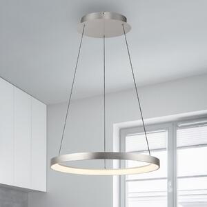 Paul Neuhaus Lampă suspendată LED Hoop, culoare aluminiu, Ø 57cm, dimabil, reglabil, Metalic, Camera de zi / sufragerie, Aluminiu, Modern
