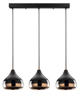 Lampă suspendată Yildo x3, negru-cupru