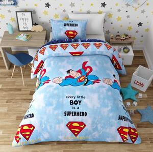 Lenjerie de pat copii bumbac Superman /160x200 cm / 3 piese