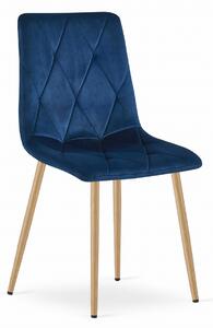 Scaun de dining din catifea albastra LIBRA
