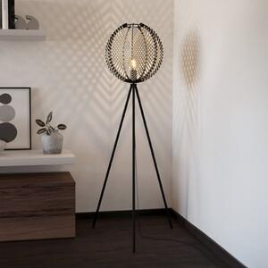 Waverton lampadar, alb/negru, înălțime 143 cm, oțel/fabric