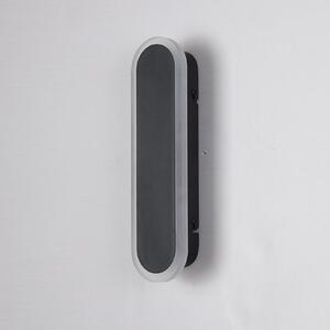 Searchlight Lampă de perete exterioară cu LED Bordo Oval, înălțime 30 cm, negru, aluminiu, Negru, Aluminiu, Modern
