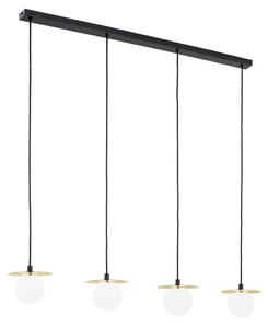 Lustra cu 4 pendule design modern Trevi negru, alama