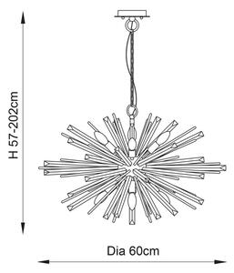 Endon 81936 - Candelabru suspendat cu lanț 6xE14/40W/230V, auriu