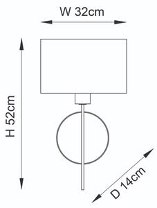Endon 95218 - Aplica de perete 1xE27/10W/230V albastru/alamă
