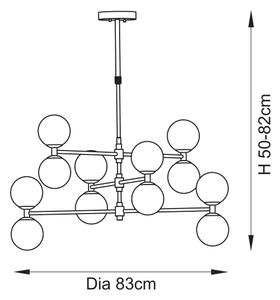 Endon 114041 - candelabru cu tijă, 12x G9, 3,2W, 230V, auriu