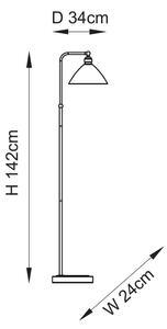Lampă de podea Endon 107609 - 1xE27/10W/230V, finisaj din alamă