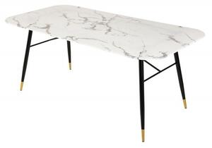 Masa design modern Paris 180cm, alb marmorat