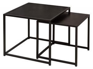 Set de 2 masute design industrial Slim Line 50cm, negru