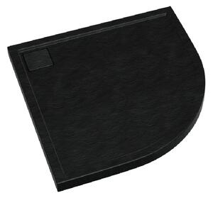 Schedpol Omega Black Stone cădiță de duș semirotundă 100x100 cm negru 3.0460/C/ST