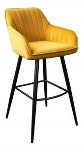 Set 2 scaune de bar Turin catifea galben mustar