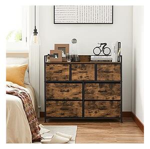 Comoda cu 7 sertare, Vasagle, 98 x 28.5 x 85, LTS137B01, Maro Rustic