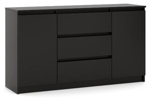 Comodă Linea 140 2D3S (negru). Promo -16%. 1158005