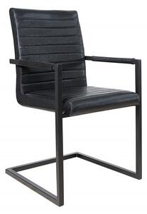 Set 2 scaune cu brate Loft negru antic/ negru