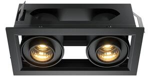 Corp incastrabil cu 2 spoturi LED directionabile Metal Modern negru