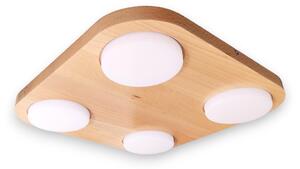 Plafoniera LED rustica fabricata manual din lemn OKIO 4L