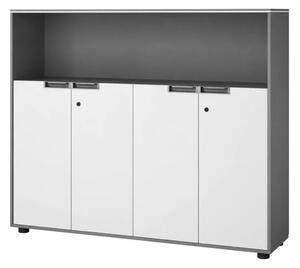Corp mobilă birou cu 4 usi / comodă cu 4 usi si spatiu de bibliotecă ,design modern și elegant ,calitate premium , dimensiuni 1600*400*1200