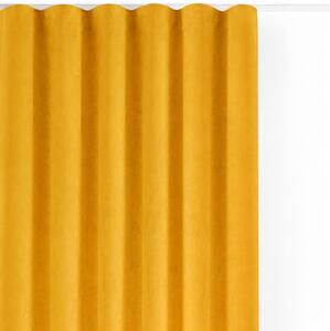 Draperie galben-muștar dimout (semi-opacă) din catifea 140x270 cm Velto – Filumi