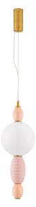 Pendul ceramic design modern LED CLEMENTINE portocaliu/ roz