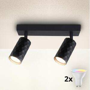 Brilagi - Spot LED RGBW reglabil SELE DIAMANT, 2x GU10, 4,8W, 230V, negru