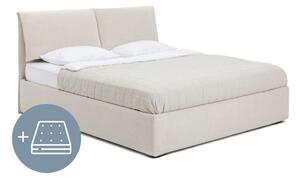 Pat dublu tapițat bej cu spațiu de depozitare cu saltea/ somieră 180x200 cm Thessa Pillow - Bonami Selection