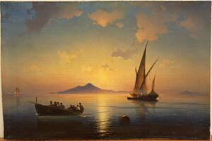 Reproducere The Bay of Naples, 1841, Aivazovsky, Ivan Konstantinovich