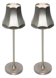 Set de 2 lămpi de masă retro gunmetal reîncărcabile IP44 - Granny