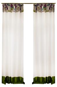 Set draperii Velaria alb cu motiv florar, 2x125x275 cm