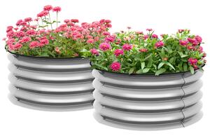 Outsunny Set 2 Paturi Înălțate de Gradină, Jardiniere Exterior cu Margine Protecție, Ideal pentru Flori și Legume, Design Ergonomic | Aosom Romania