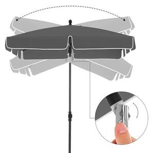 Umbrela pentru terasa, Songmics, Gri, 180x125x240 cm