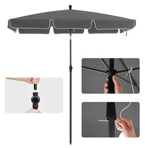 Umbrela pentru terasa, Songmics, Gri, 180x125x240 cm