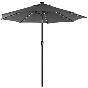 Umbrela cu LED, Songmics, Gri, 300x240 cm
