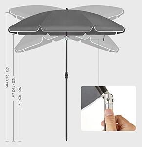 Umbrela pentru terasa, Songmics, Gri, 200x230 cm