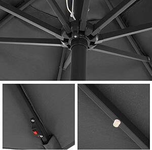 Umbrela cu LED, Songmics, Gri, 300x240 cm
